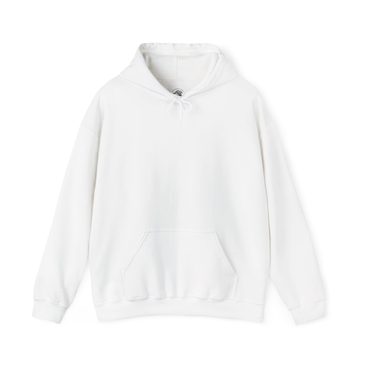 White pullover hoodie with clean minimalist front designed for modern streetwear and everyday layering