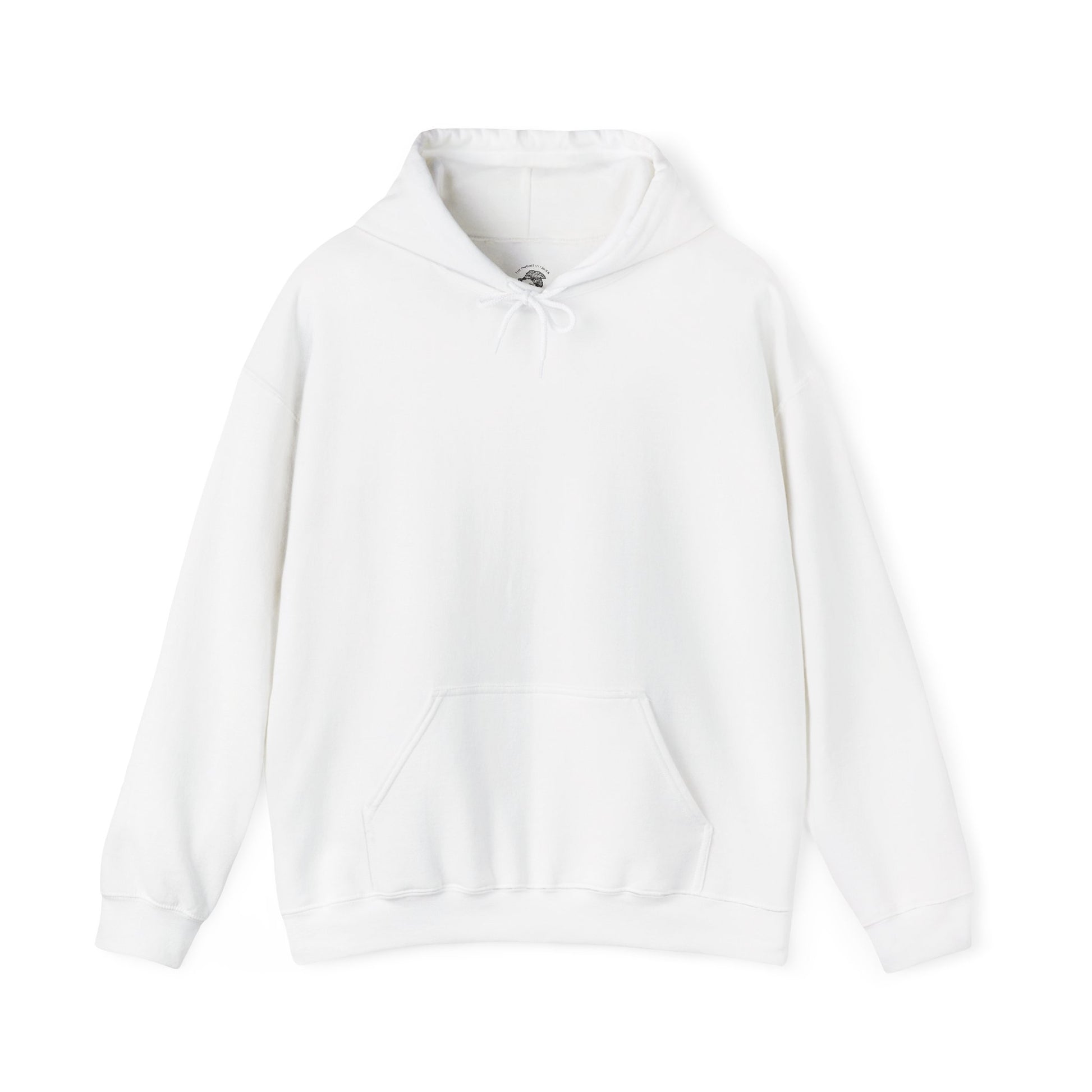 White pullover hoodie with clean minimalist front designed for modern streetwear and everyday layering