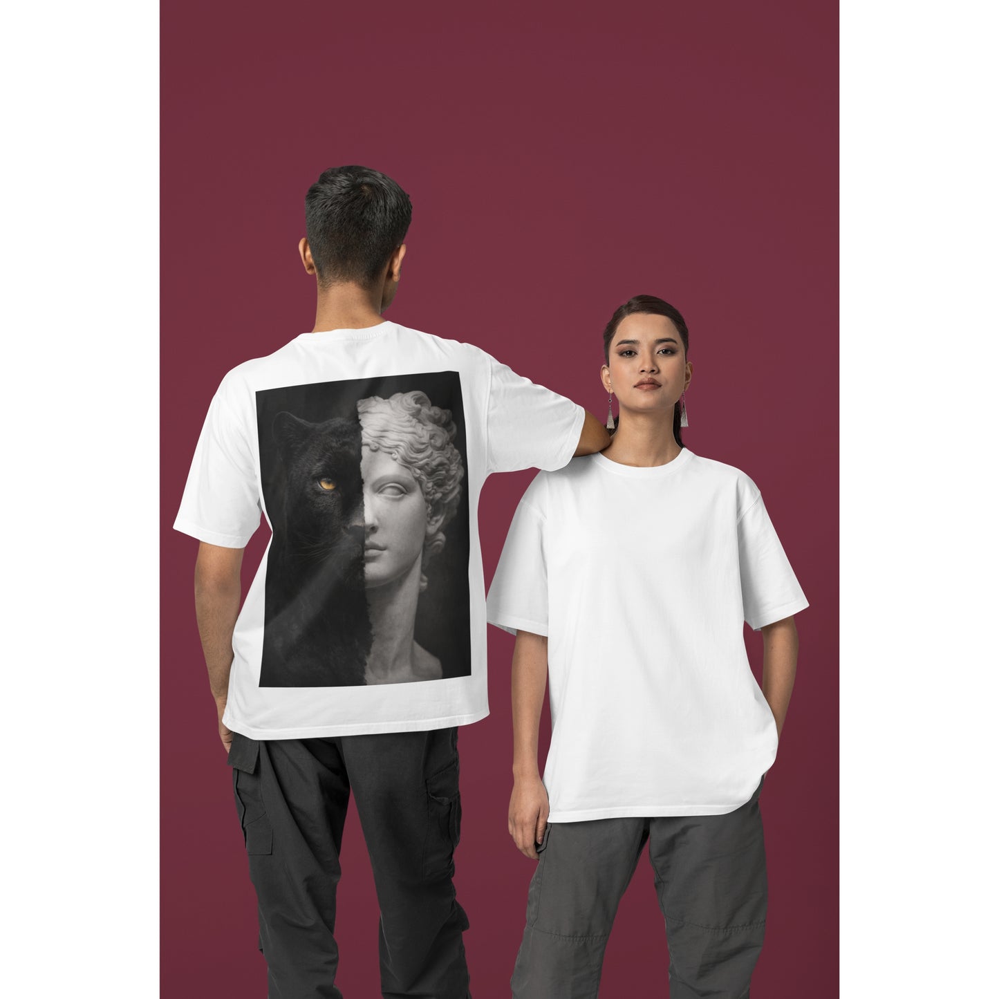 Black Panther Statue Back Graphic T-Shirt – Dark Luxury Statement Tee