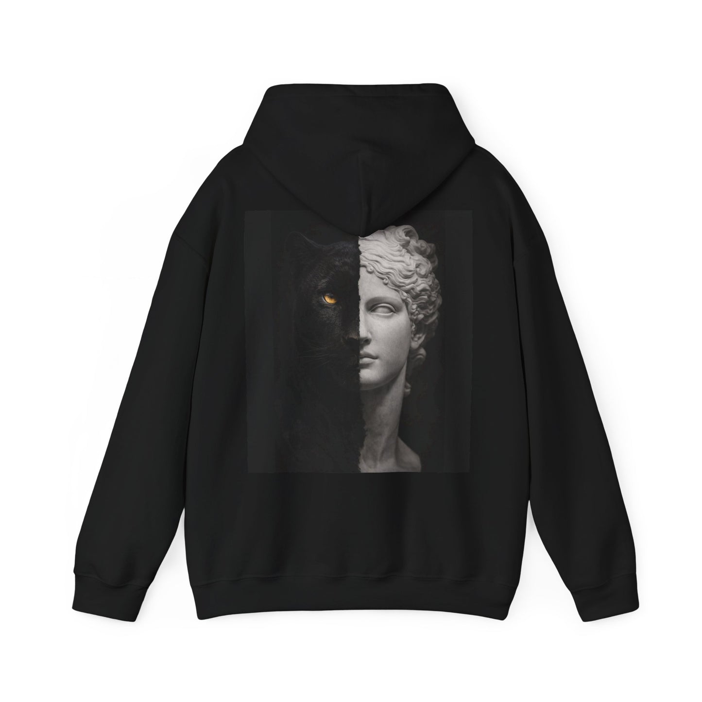 Black Panther Statue Back Graphic Hoodie – Dark Luxury Statement Hoodie