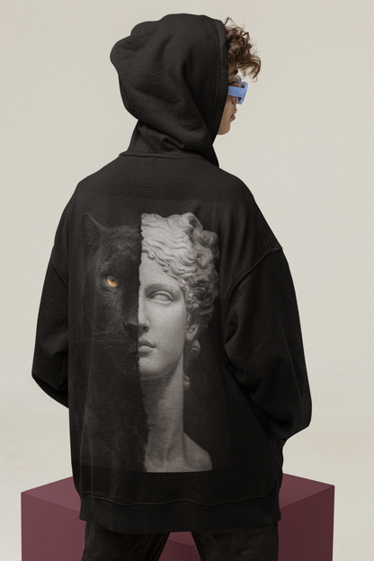 Black Panther Statue Back Graphic Hoodie – Dark Luxury Statement Hoodie