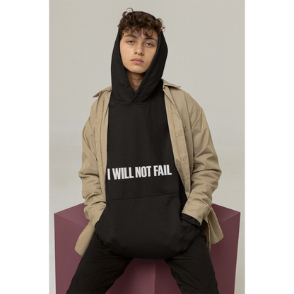 I Will Not Fail Endure Classical Statue Front & Back Graphic Hoodie – Dark Luxury Statement Hoodie