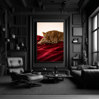 leopard wall art print modern dark interior wall decor