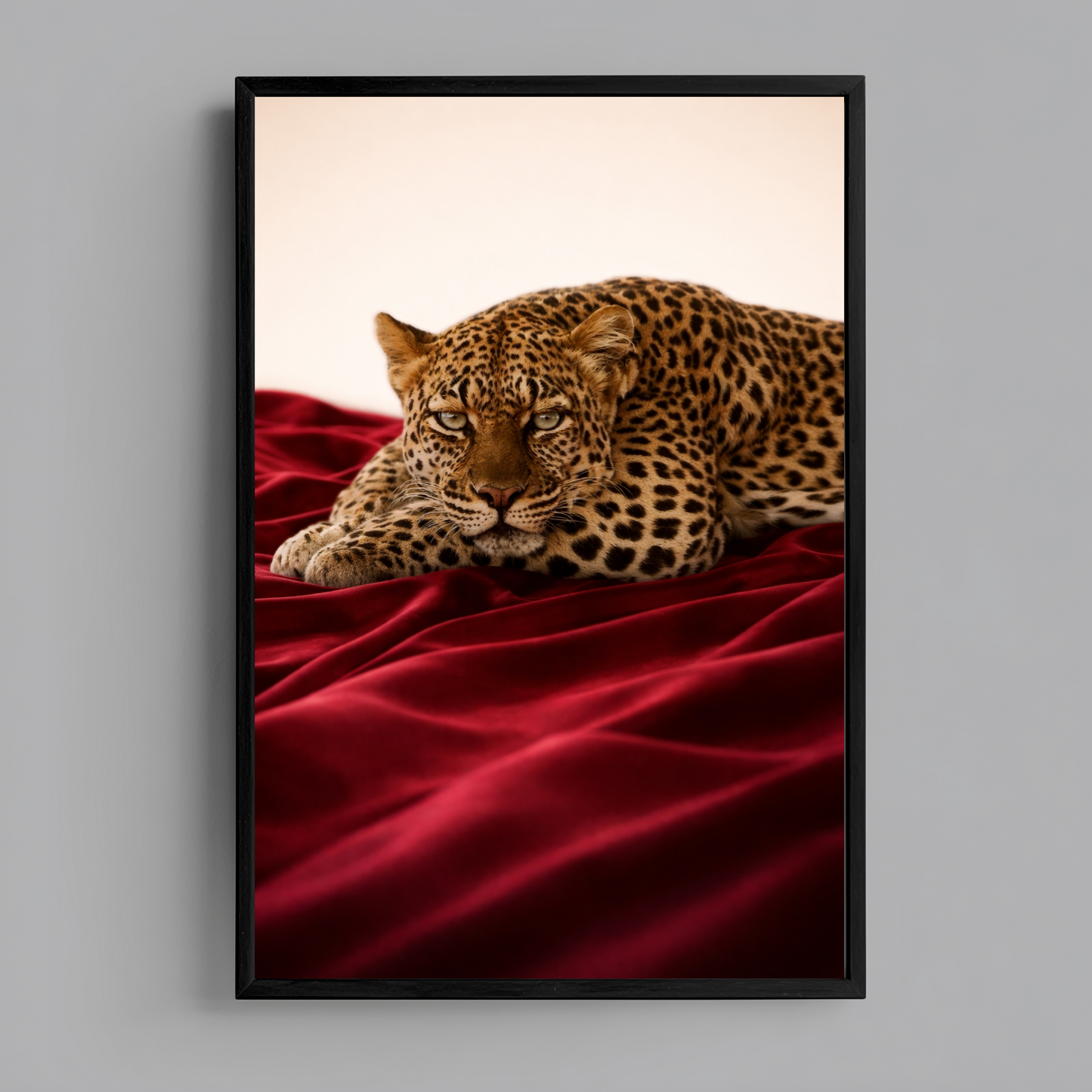 leopard wall art print vertical wildlife artwork for modern interiors