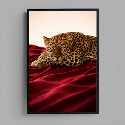 leopard wall art print vertical wildlife artwork for modern interiors