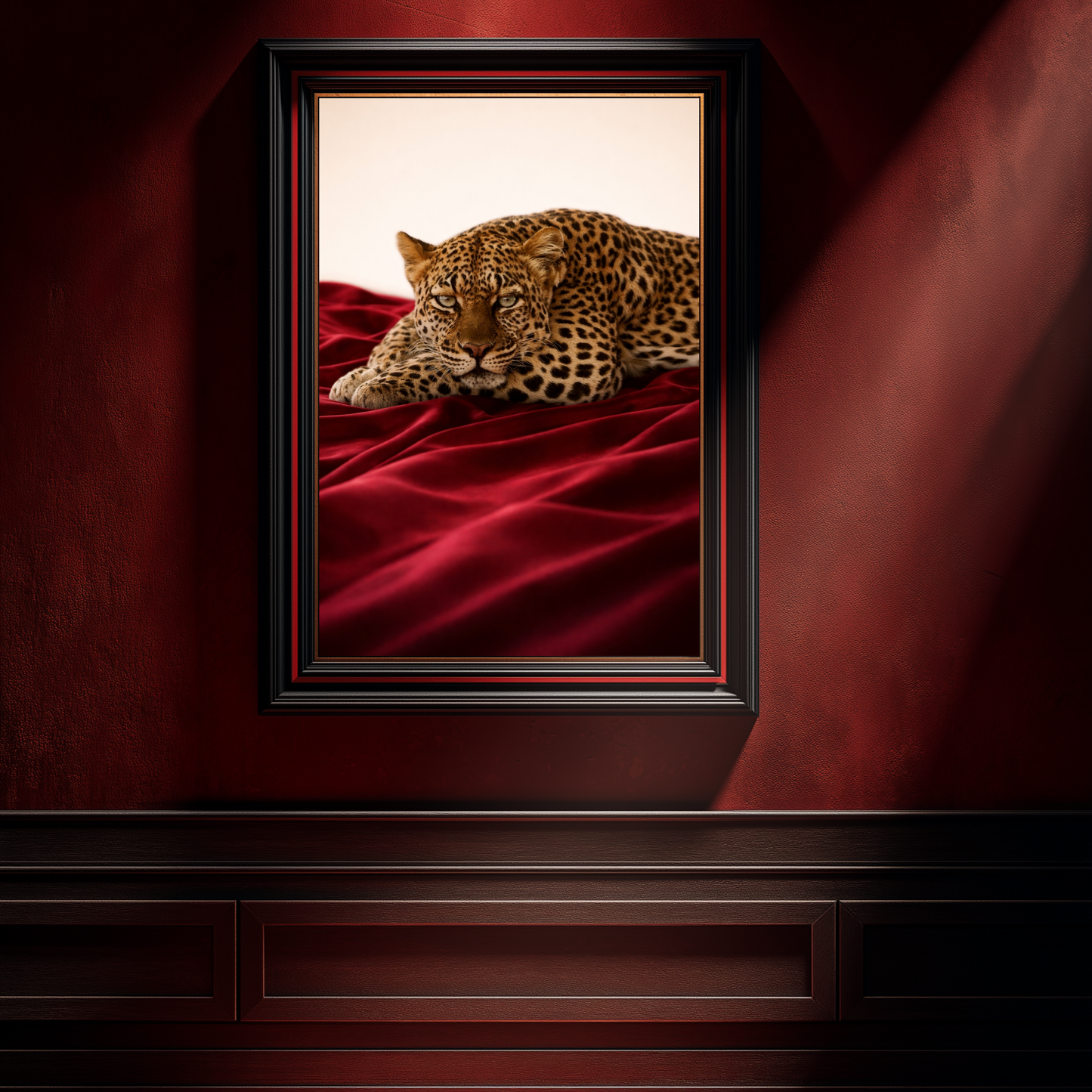 leopard wall art print framed classic interior wall decor