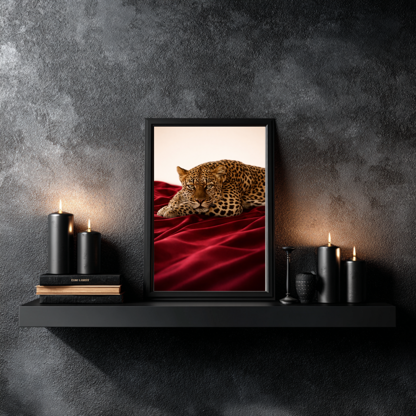 leopard wall art print framed vertical animal wall decor