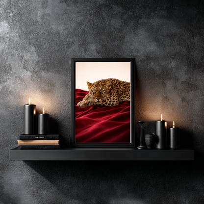 leopard wall art print framed vertical animal wall decor