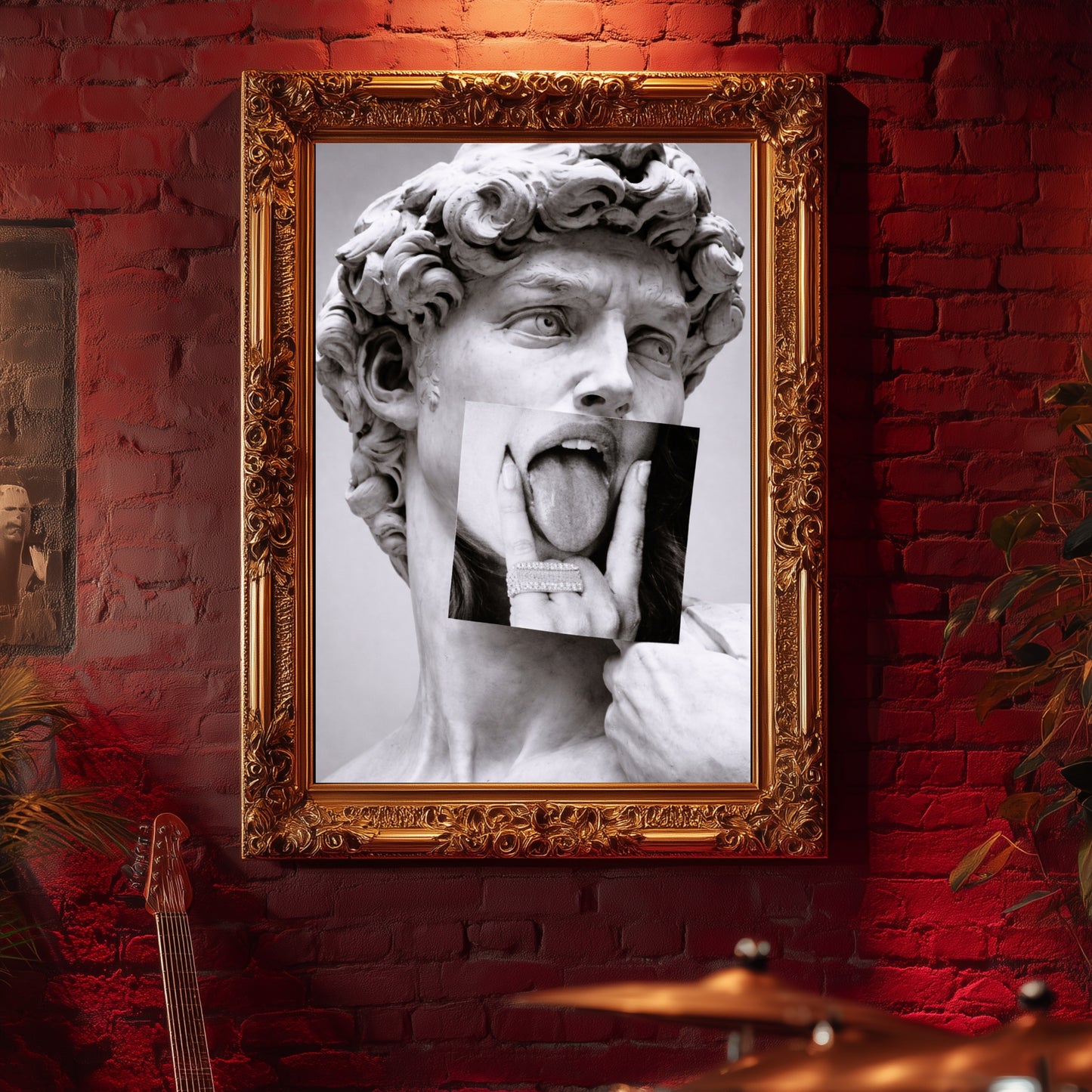 Classical Statue Collage Wall Art – Modern Black and White Statement Art Print