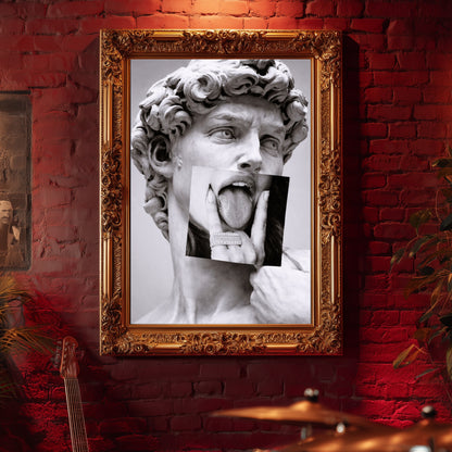 Classical Statue Collage Wall Art – Modern Black and White Statement Art Print