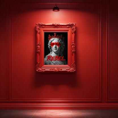 Rebel Classical Statue Artwork – Contemporary Protest Wall Decor