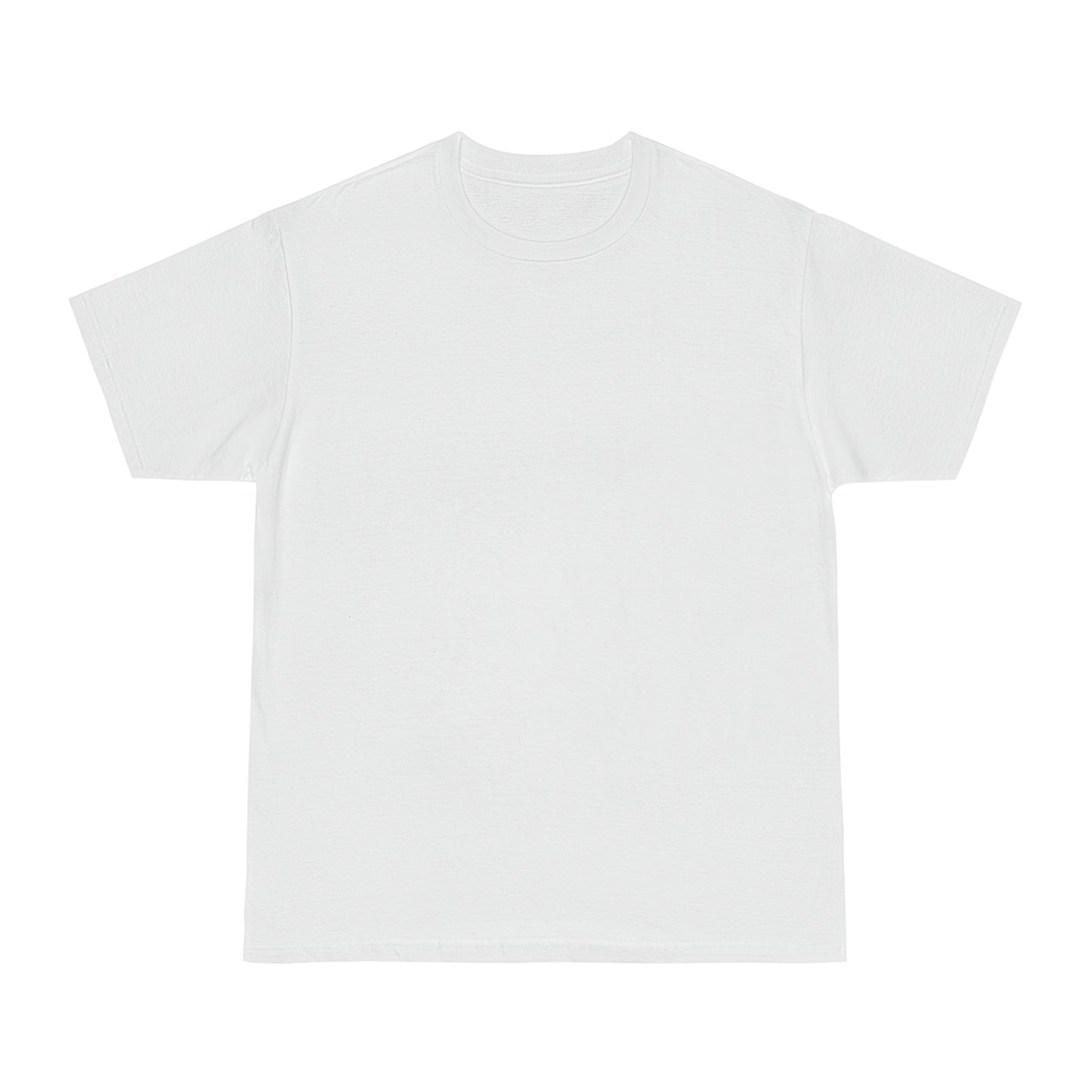 White unisex heavyweight streetwear t-shirt with clean minimalist front, premium blank tee designed for dark luxury fashion and motivational statement wear