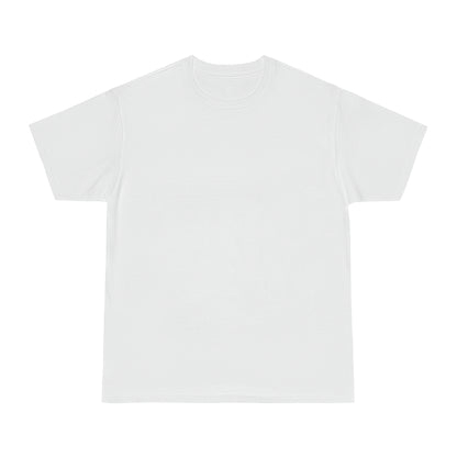 White unisex t-shirt plain front minimalist streetwear top, clean luxury fashion tee designed to highlight bold back graphic artwork