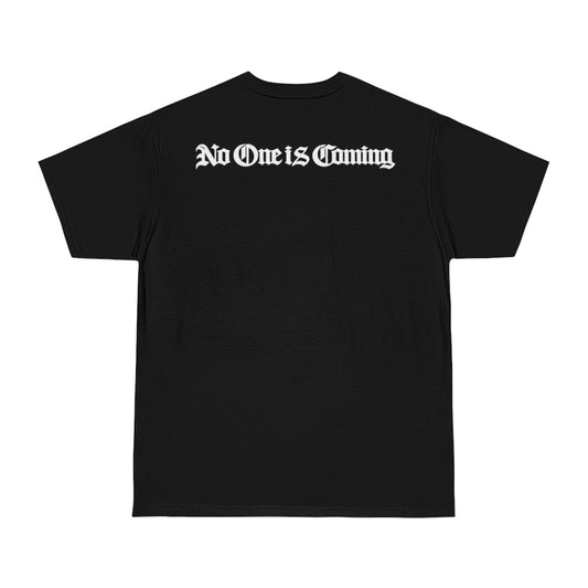 No One Is Coming Gothic Text Back Graphic T-Shirt Tee – Dark Luxury Statement Tee